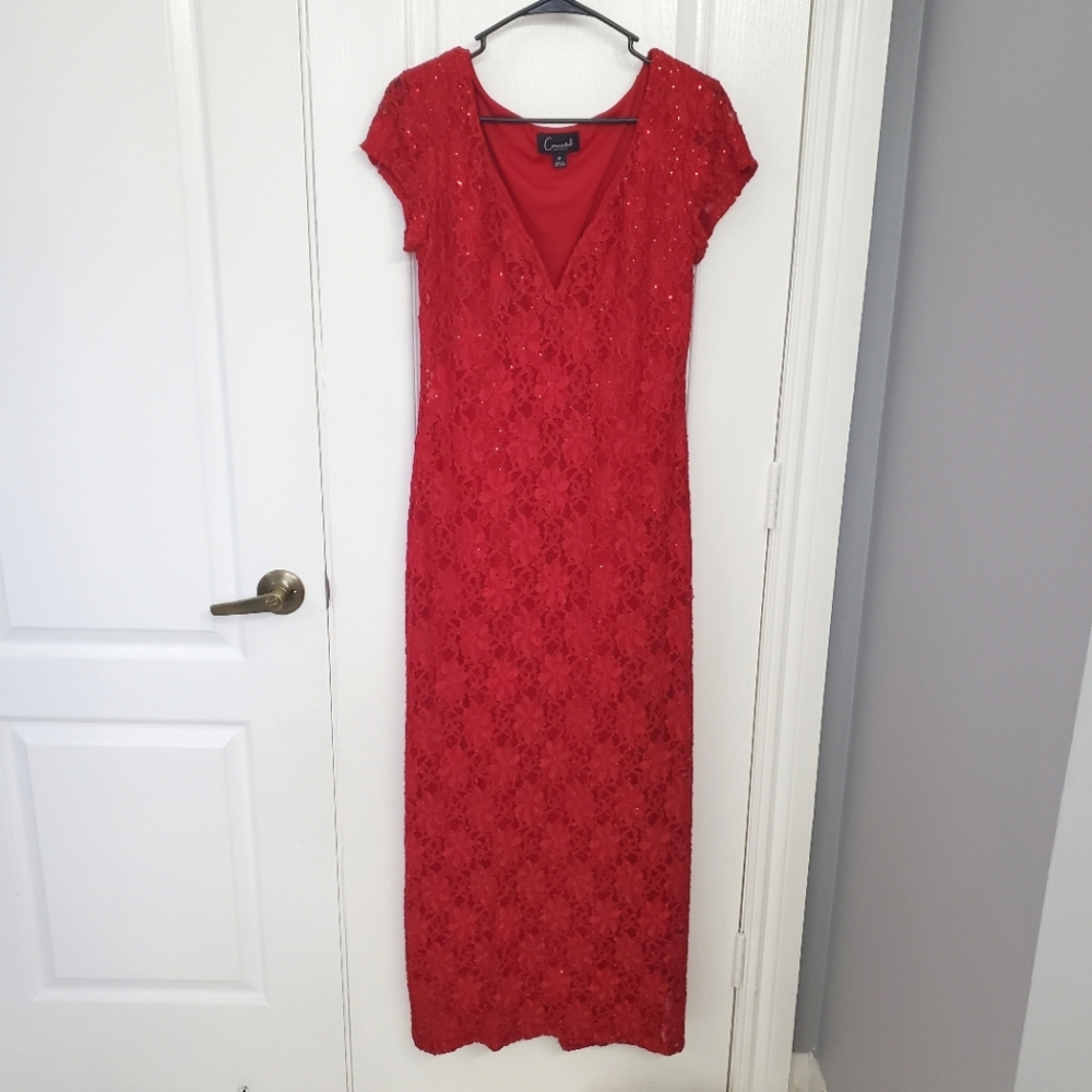 V- Neck Red Dress  MACY'S